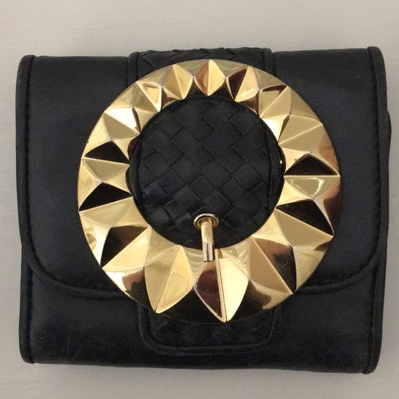 Betsey Johnson Handbags - Betsey Johnson Black wallet with gold buckle